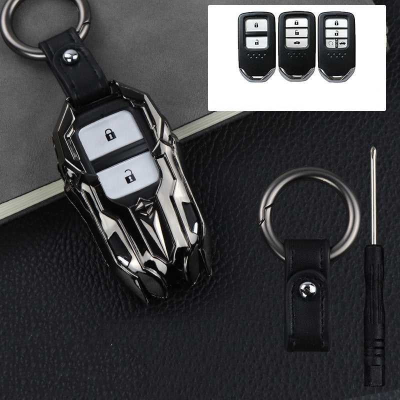 Universal Zinc Alloy Remote Key Fob Cover: Polished Metallic Shell