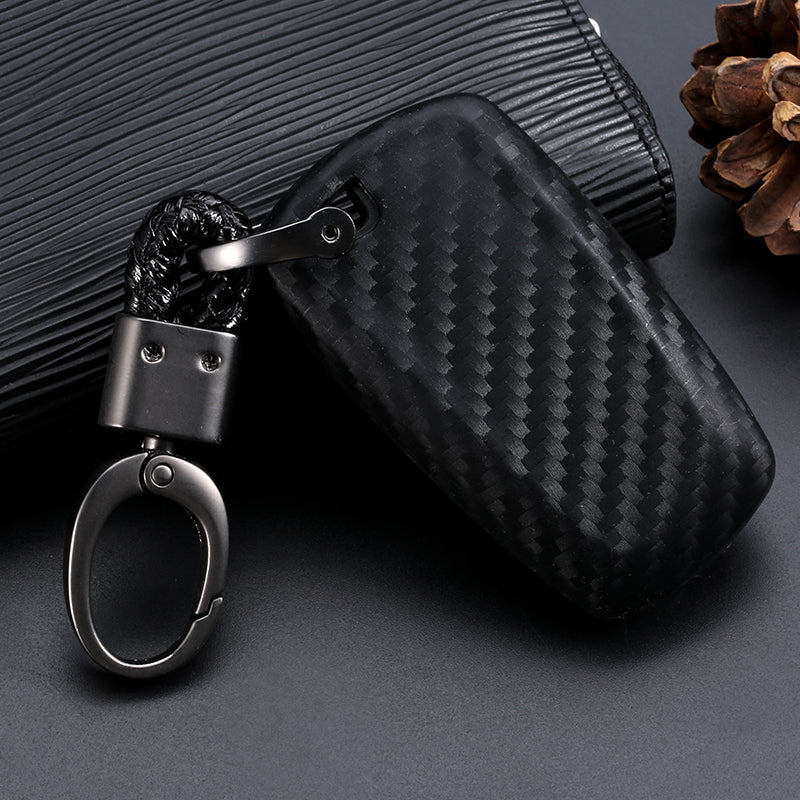 Carbon Fiber Pattern Silicone Smart Key Protective Case