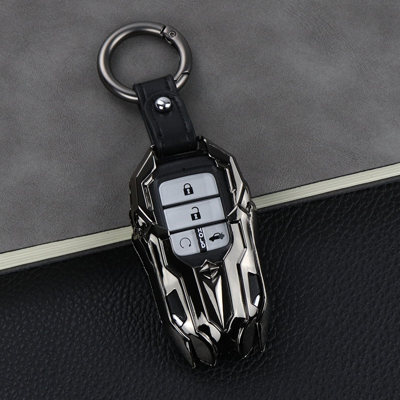 Universal Zinc Alloy Remote Key Fob Cover: Polished Metallic Shell