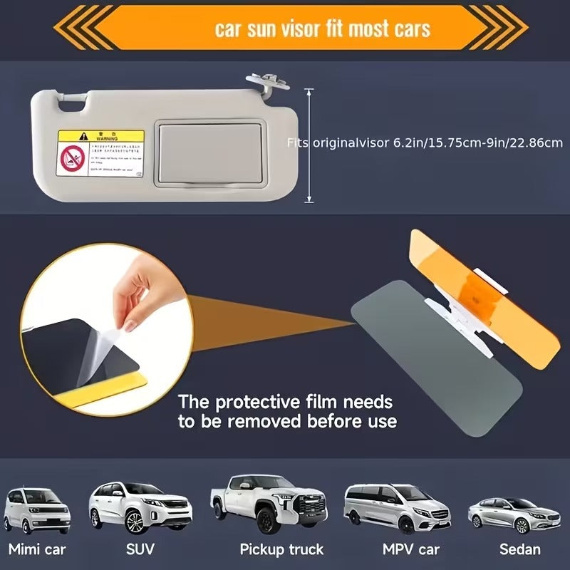 HD Anti-Glare Car Sun Visor Night Vision Extender Mirror