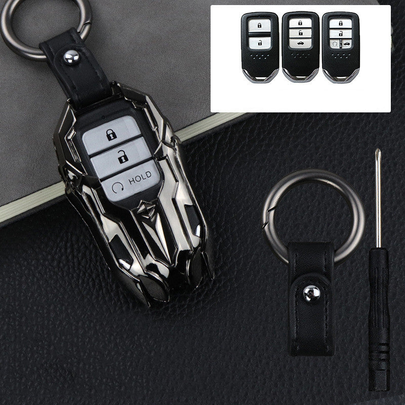 Universal Zinc Alloy Remote Key Fob Cover: Polished Metallic Shell