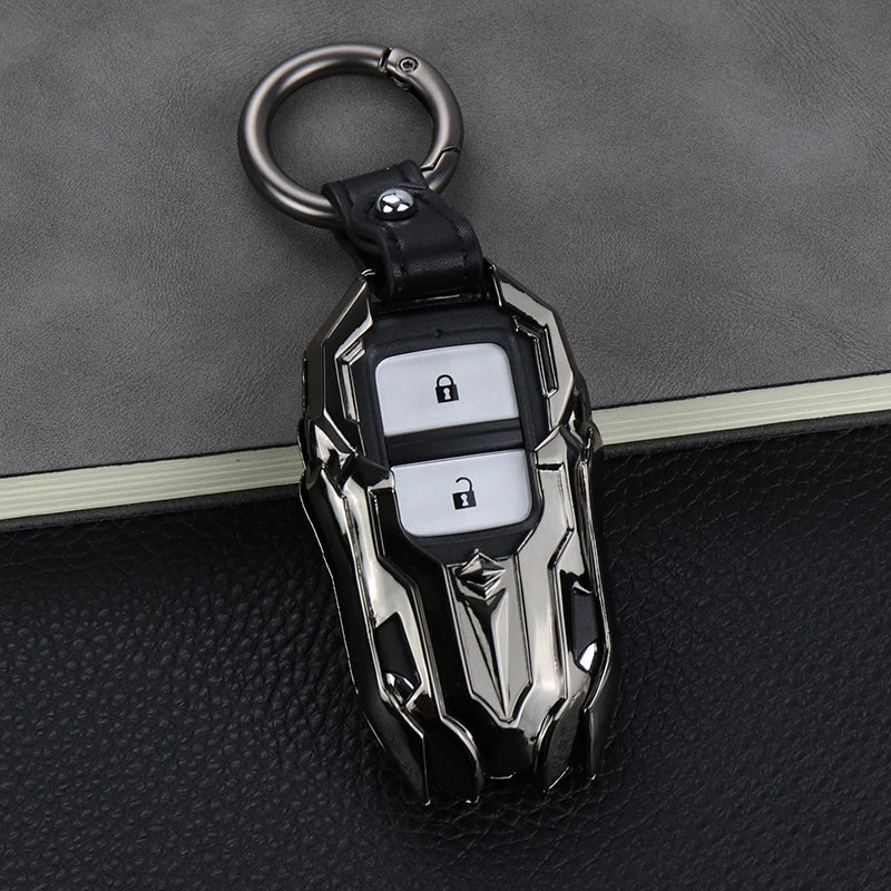 Universal Zinc Alloy Remote Key Fob Cover: Polished Metallic Shell