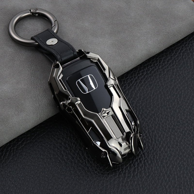 Universal Zinc Alloy Remote Key Fob Cover: Polished Metallic Shell