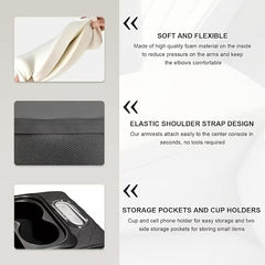 Universal Car Armrest Organizer & Comfort Booster | 4-in-1 Premium Console Pad