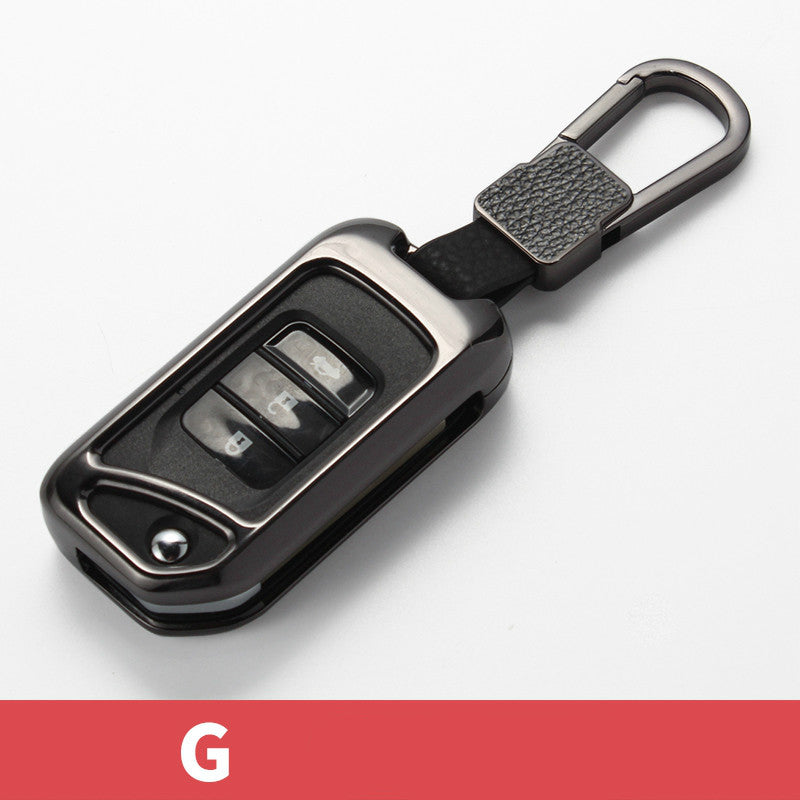 Honda Accord & Civic Remote Key Fob Cover: Zinc Metal & Leather Shell