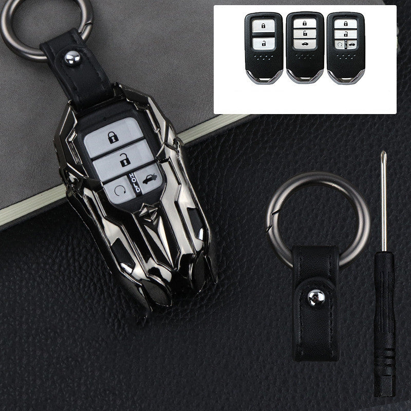 Universal Zinc Alloy Remote Key Fob Cover: Polished Metallic Shell