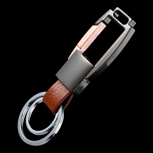 Alloy Leather Keychain