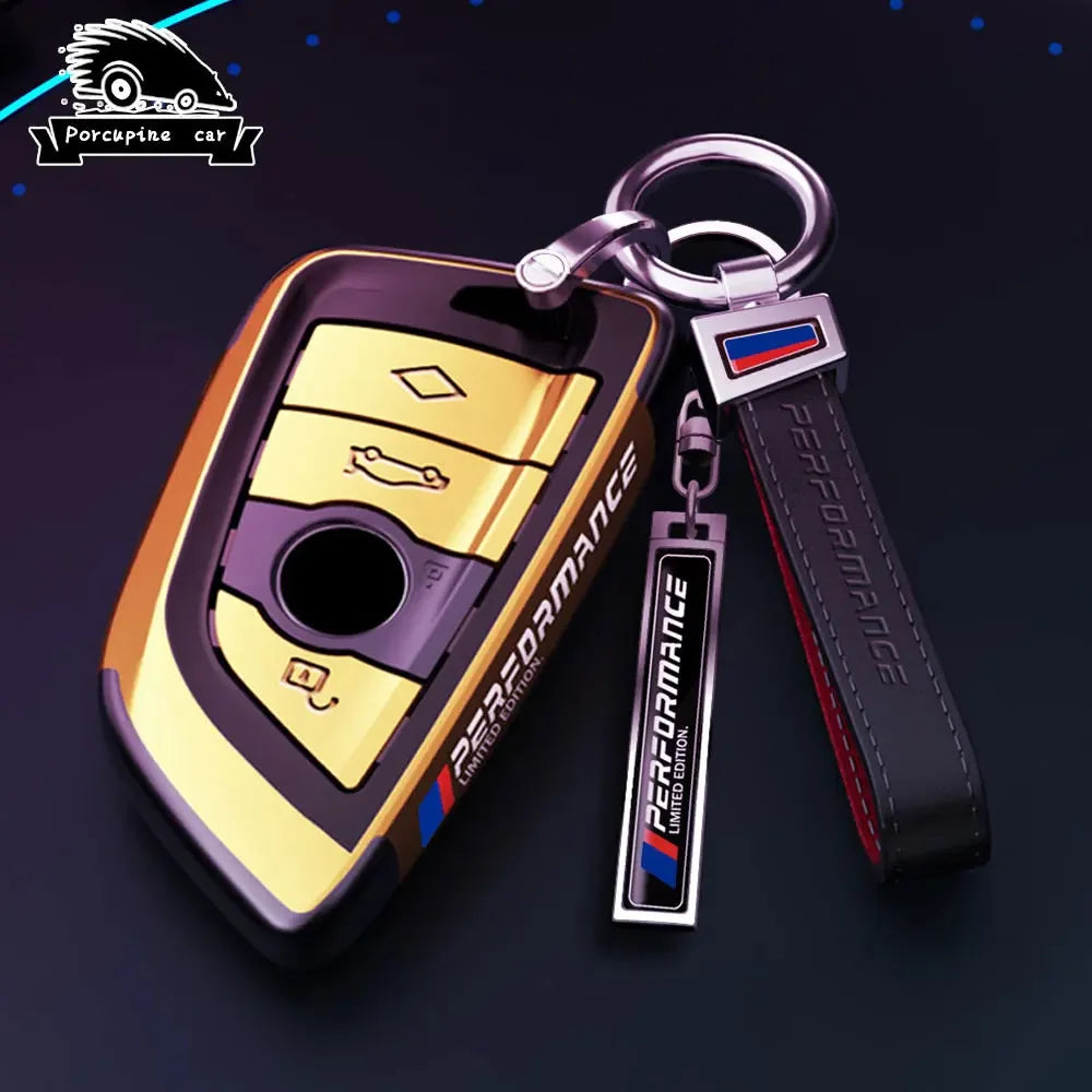 BMW Remote Key Fob Cover for Series 3/5/7, X1-X6: Metallic Hard Shell Protector