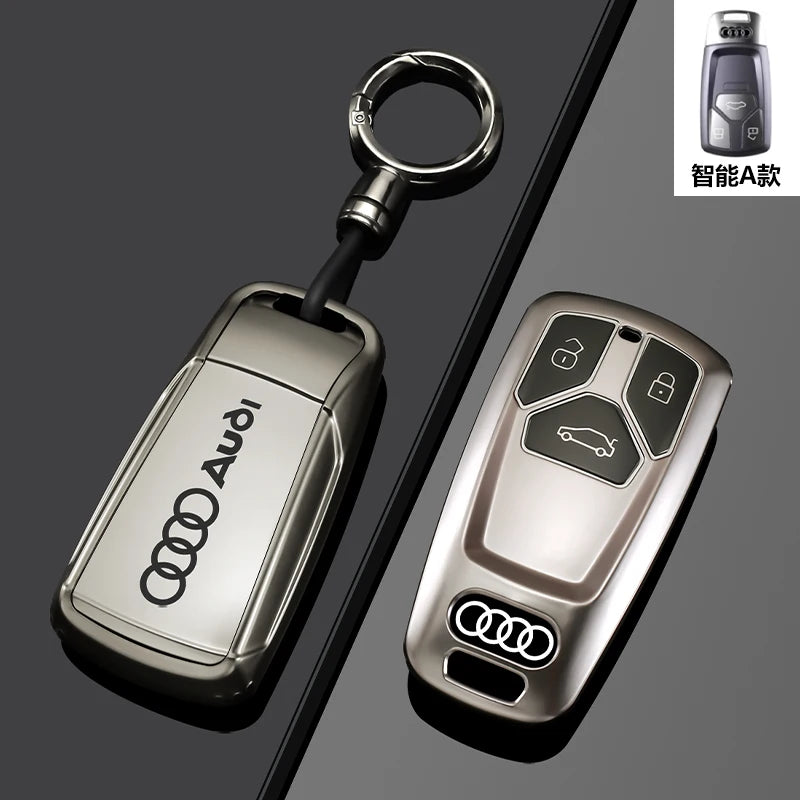 TPU Carbon Style Car Key Case Cover Fob Keychain for Audi A4 B9 A5 A6 8S 8W Q5 Q7 4M S4 S5 S7 TT TTS TFSI RS Protector Shell Fob
