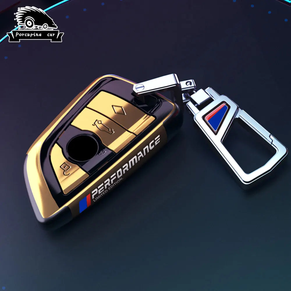 BMW Remote Key Fob Cover for Series 3/5/7, X1-X6: Metallic Hard Shell Protector