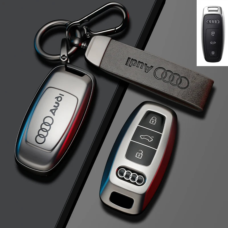 TPU Carbon Style Car Key Case Cover Fob Keychain for Audi A4 B9 A5 A6 8S 8W Q5 Q7 4M S4 S5 S7 TT TTS TFSI RS Protector Shell Fob