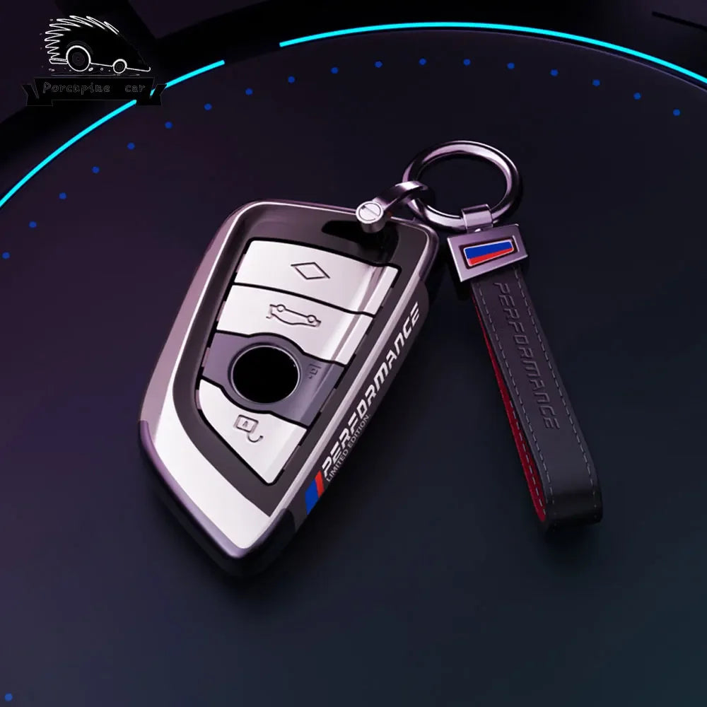 BMW Remote Key Fob Cover for Series 3/5/7, X1-X6: Metallic Hard Shell Protector