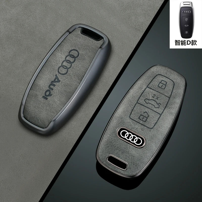 TPU Carbon Style Car Key Case Cover Fob Keychain for Audi A4 B9 A5 A6 8S 8W Q5 Q7 4M S4 S5 S7 TT TTS TFSI RS Protector Shell Fob