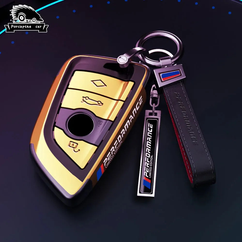 BMW Remote Key Fob Cover for Series 3/5/7, X1-X6: Metallic Hard Shell Protector