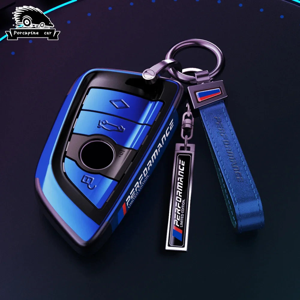 BMW Remote Key Fob Cover for Series 3/5/7, X1-X6: Metallic Hard Shell Protector