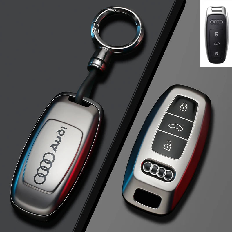 TPU Carbon Style Car Key Case Cover Fob Keychain for Audi A4 B9 A5 A6 8S 8W Q5 Q7 4M S4 S5 S7 TT TTS TFSI RS Protector Shell Fob