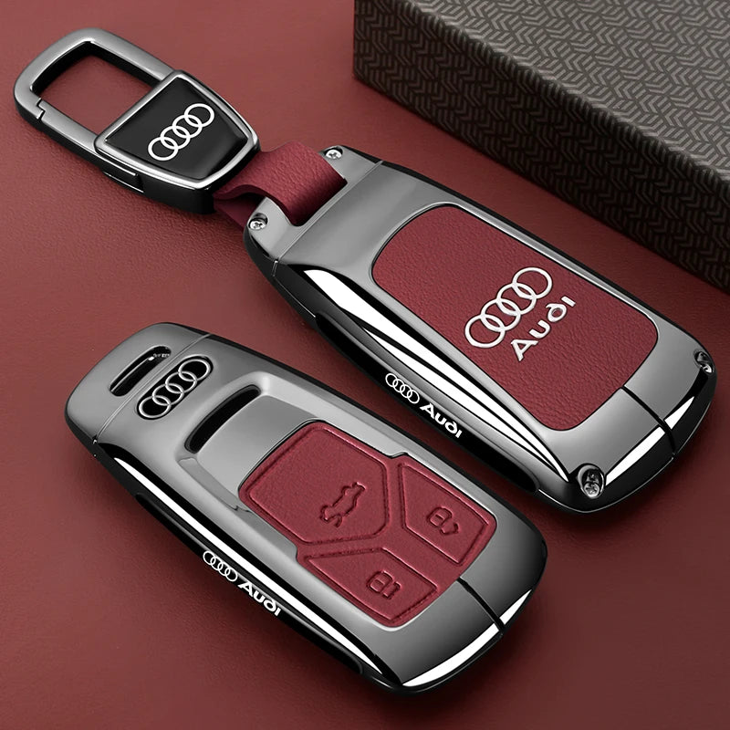 TPU Carbon Style Car Key Case Cover Fob Keychain for Audi A4 B9 A5 A6 8S 8W Q5 Q7 4M S4 S5 S7 TT TTS TFSI RS Protector Shell Fob