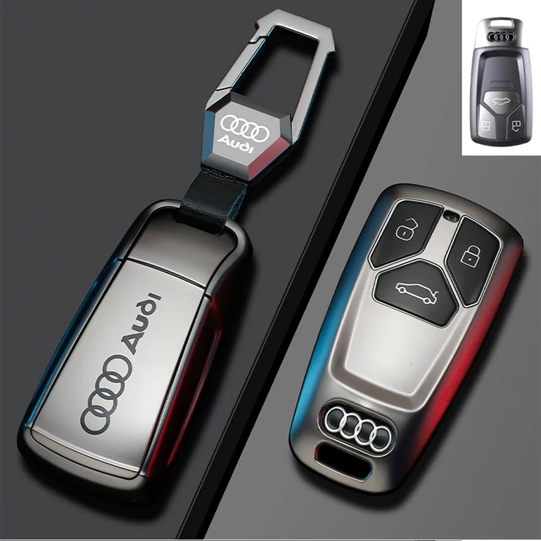 TPU Carbon Style Car Key Case Cover Fob Keychain for Audi A4 B9 A5 A6 8S 8W Q5 Q7 4M S4 S5 S7 TT TTS TFSI RS Protector Shell Fob