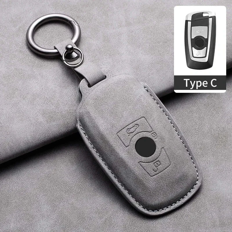 BMW Remote Key Fob Cover for Series 1-7, X1-X7: Genuine Leather Protector