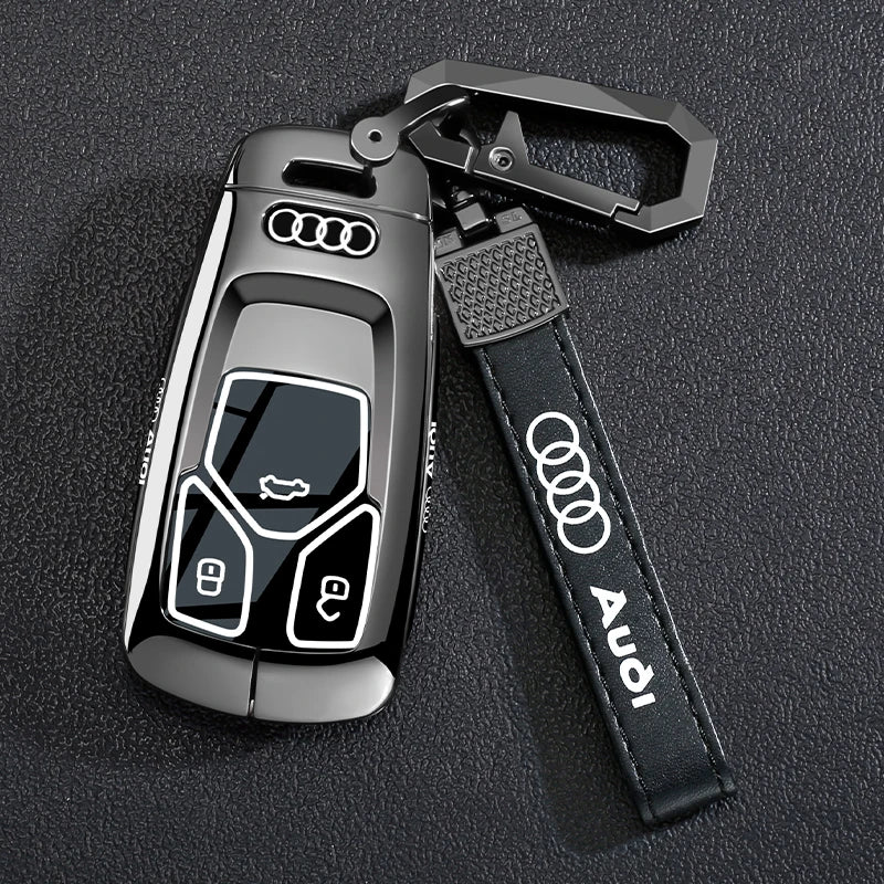 TPU Carbon Style Car Key Case Cover Fob Keychain for Audi A4 B9 A5 A6 8S 8W Q5 Q7 4M S4 S5 S7 TT TTS TFSI RS Protector Shell Fob