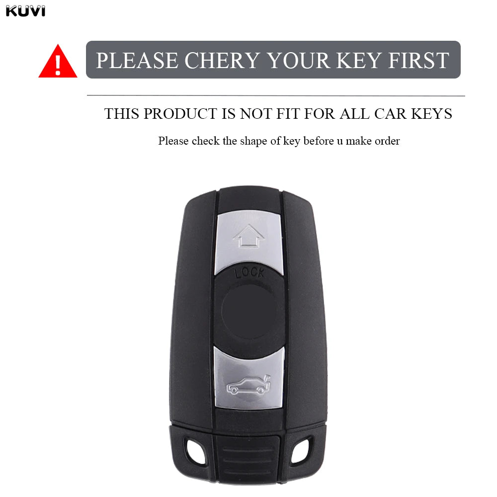 BMW Remote Key Fob Case for Series 3/5/6, X1/X5/X6: Slim TPU Carbon Fiber Shell
