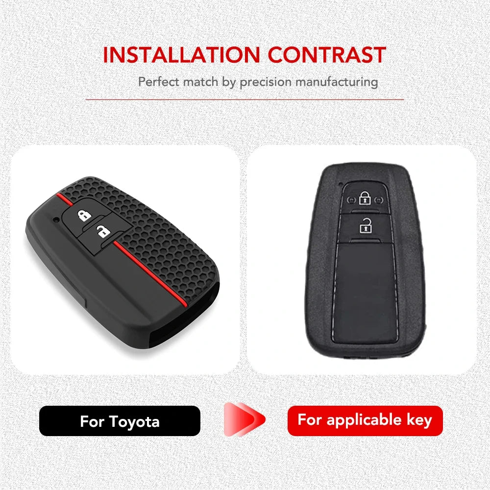 Toyota Remote Key Fob Cover for Camry, RAV4, Corolla: Soft Silica Gel Protector