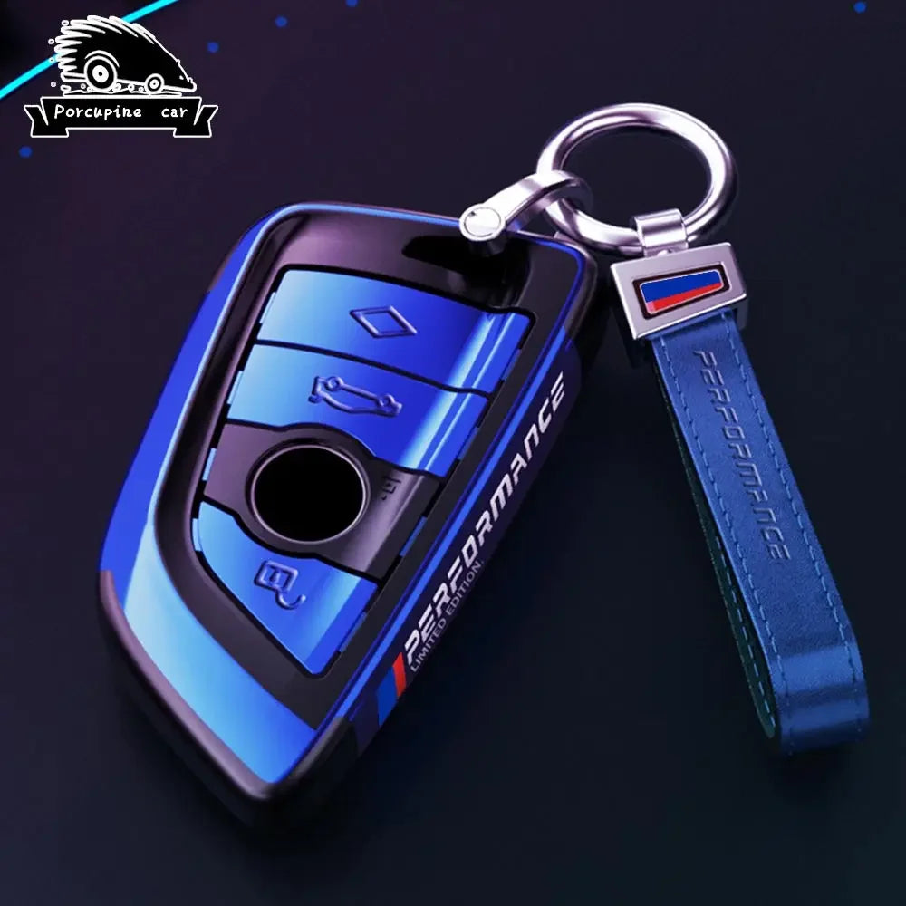 BMW Remote Key Fob Cover for Series 3/5/7, X1-X6: Metallic Hard Shell Protector