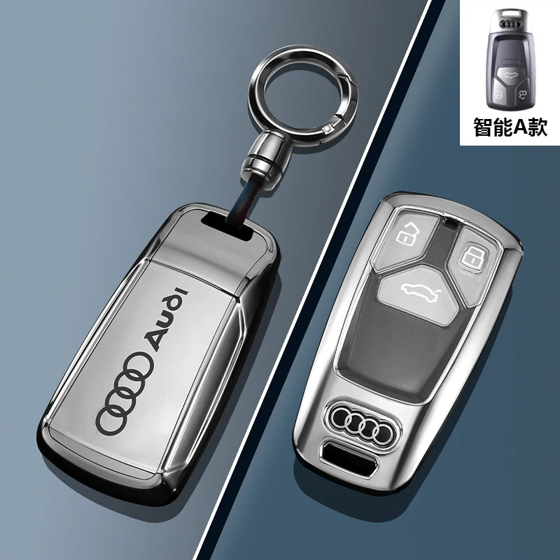 TPU Carbon Style Car Key Case Cover Fob Keychain for Audi A4 B9 A5 A6 8S 8W Q5 Q7 4M S4 S5 S7 TT TTS TFSI RS Protector Shell Fob