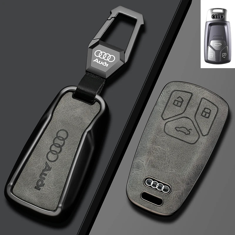 TPU Carbon Style Car Key Case Cover Fob Keychain for Audi A4 B9 A5 A6 8S 8W Q5 Q7 4M S4 S5 S7 TT TTS TFSI RS Protector Shell Fob