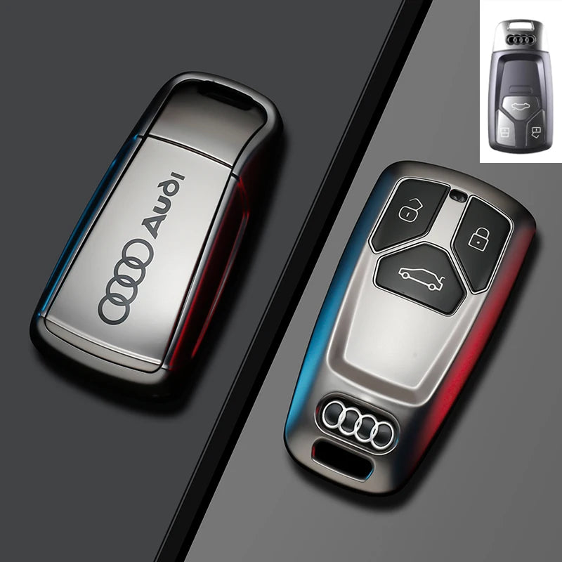 TPU Carbon Style Car Key Case Cover Fob Keychain for Audi A4 B9 A5 A6 8S 8W Q5 Q7 4M S4 S5 S7 TT TTS TFSI RS Protector Shell Fob