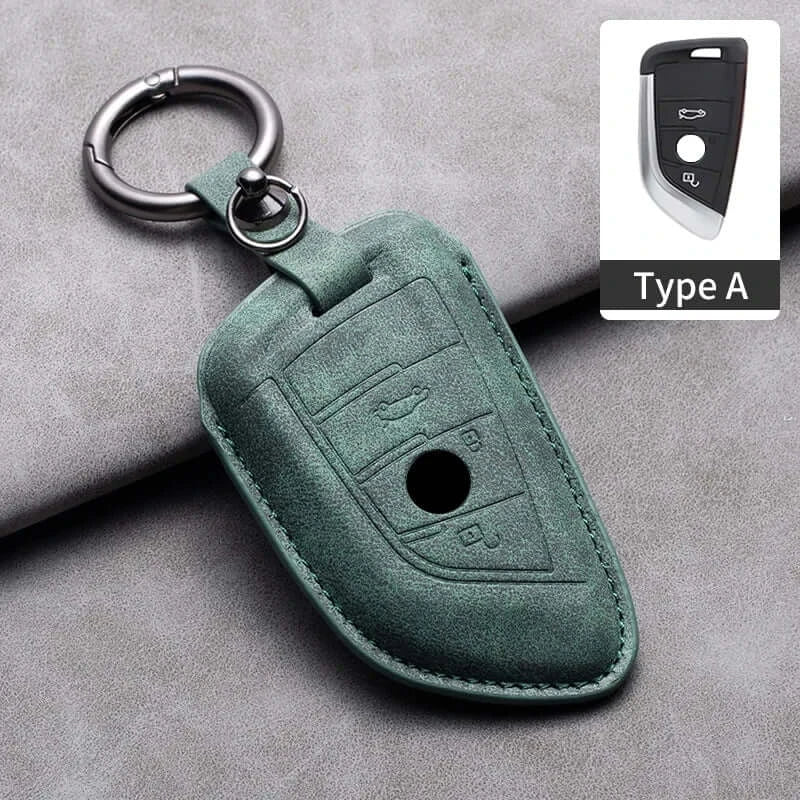 BMW Remote Key Fob Cover for Series 1-7, X1-X7: Genuine Leather Protector