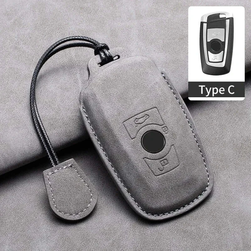 BMW Remote Key Fob Cover for Series 1-7, X1-X7: Genuine Leather Protector
