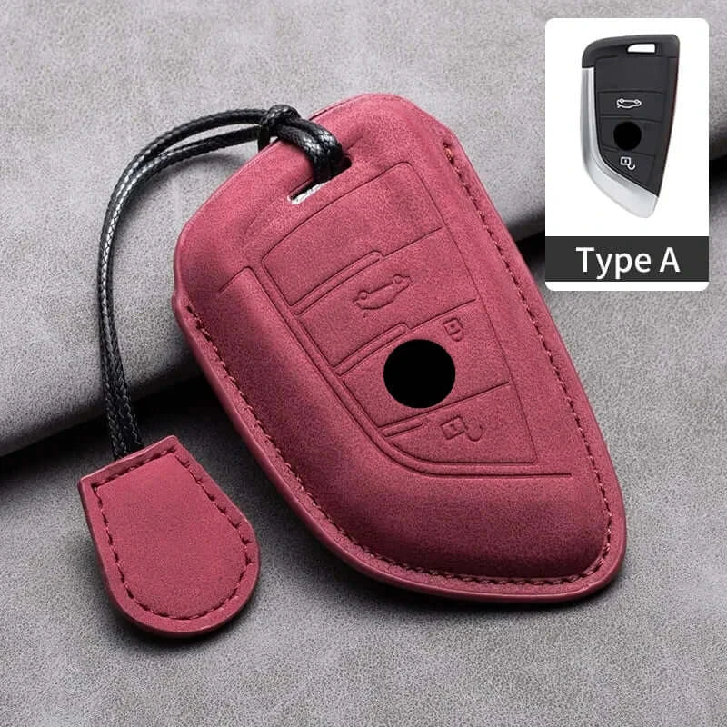BMW Remote Key Fob Cover for Series 1-7, X1-X7: Genuine Leather Protector