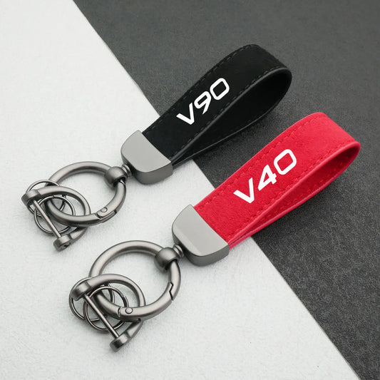 Volvo Suede Keychain