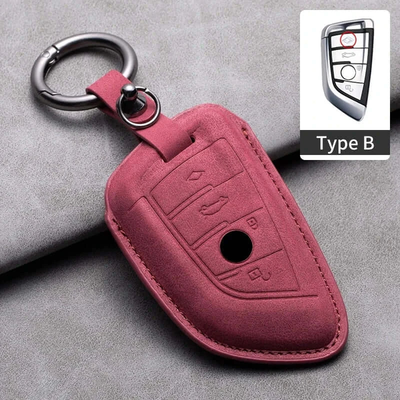 BMW Remote Key Fob Cover for Series 1-7, X1-X7: Genuine Leather Protector