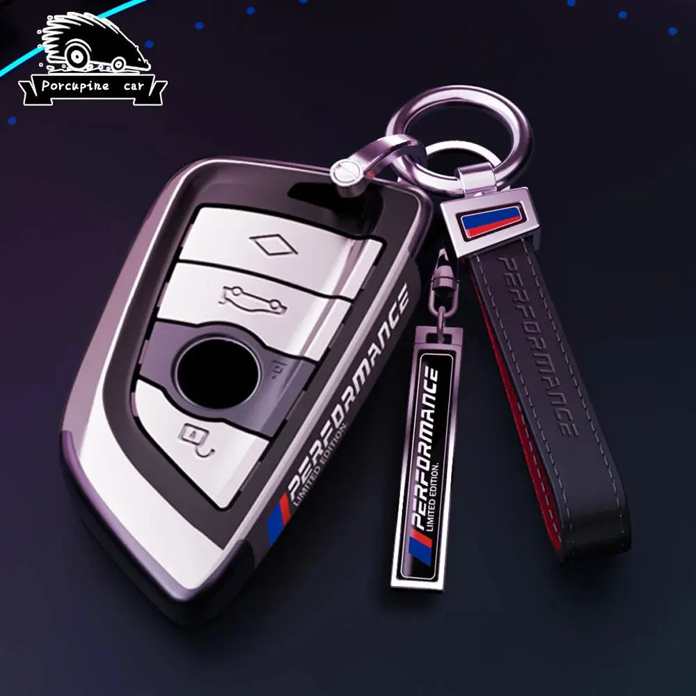 BMW Remote Key Fob Cover for Series 3/5/7, X1-X6: Metallic Hard Shell Protector