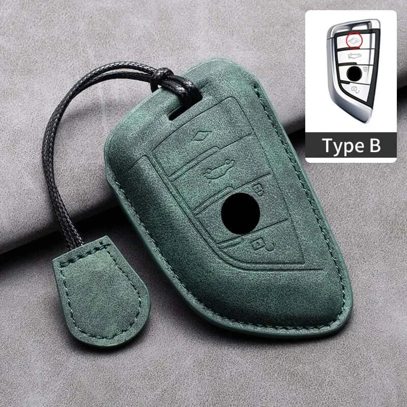 BMW Remote Key Fob Cover for Series 1-7, X1-X7: Genuine Leather Protector