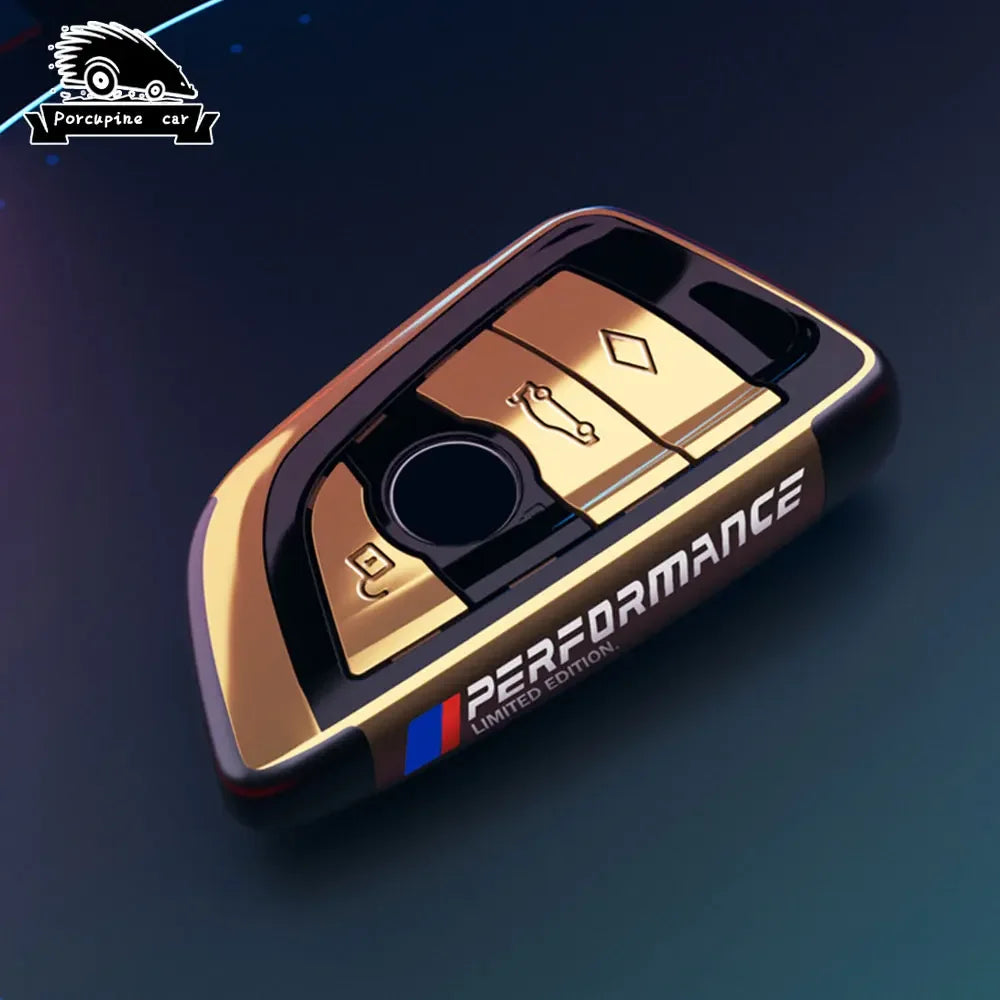 BMW Remote Key Fob Cover for Series 3/5/7, X1-X6: Metallic Hard Shell Protector