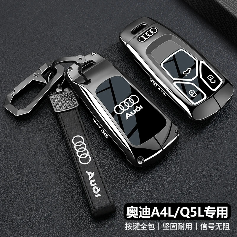TPU Carbon Style Car Key Case Cover Fob Keychain for Audi A4 B9 A5 A6 8S 8W Q5 Q7 4M S4 S5 S7 TT TTS TFSI RS Protector Shell Fob