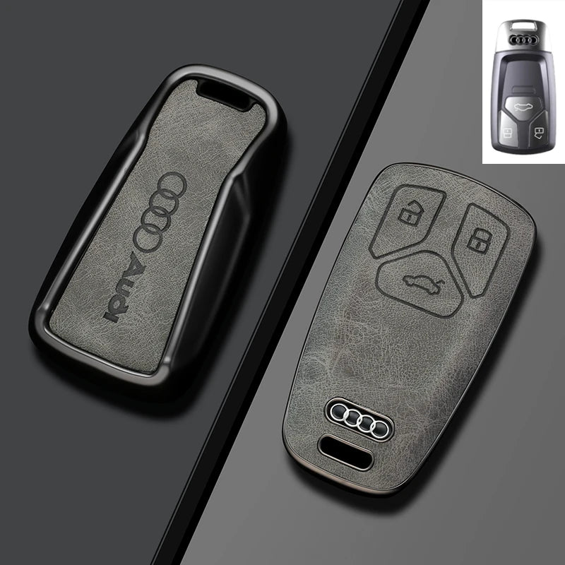 TPU Carbon Style Car Key Case Cover Fob Keychain for Audi A4 B9 A5 A6 8S 8W Q5 Q7 4M S4 S5 S7 TT TTS TFSI RS Protector Shell Fob