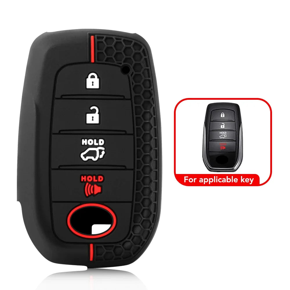 Toyota Remote Key Fob Cover for Land Cruiser, Hilux, Fortuner: Soft Silicone Shell