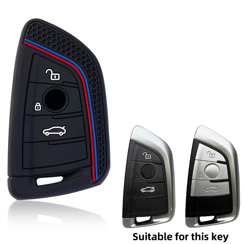 BMW Remote Key Fob Cover for Series 3/5/7, X1-X6: Non-Slip Silicone Protector