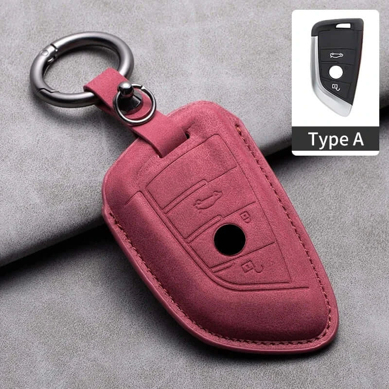 BMW Remote Key Fob Cover for Series 1-7, X1-X7: Genuine Leather Protector