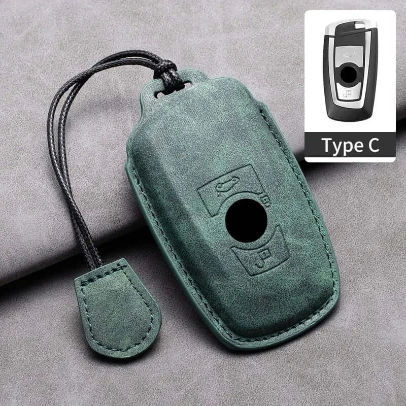 BMW Remote Key Fob Cover for Series 1-7, X1-X7: Genuine Leather Protector