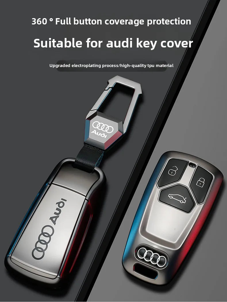TPU Carbon Style Car Key Case Cover Fob Keychain for Audi A4 B9 A5 A6 8S 8W Q5 Q7 4M S4 S5 S7 TT TTS TFSI RS Protector Shell Fob