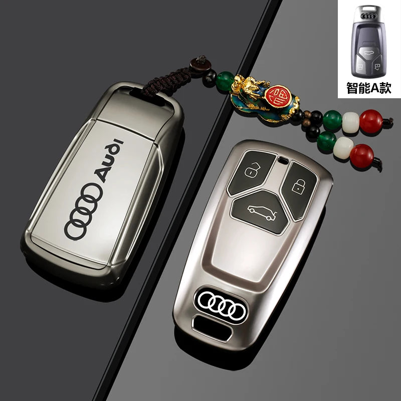 TPU Carbon Style Car Key Case Cover Fob Keychain for Audi A4 B9 A5 A6 8S 8W Q5 Q7 4M S4 S5 S7 TT TTS TFSI RS Protector Shell Fob
