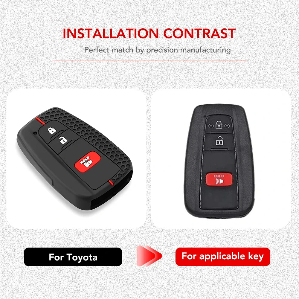 Toyota Remote Key Fob Cover for Camry, RAV4, Corolla: Soft Silica Gel Protector