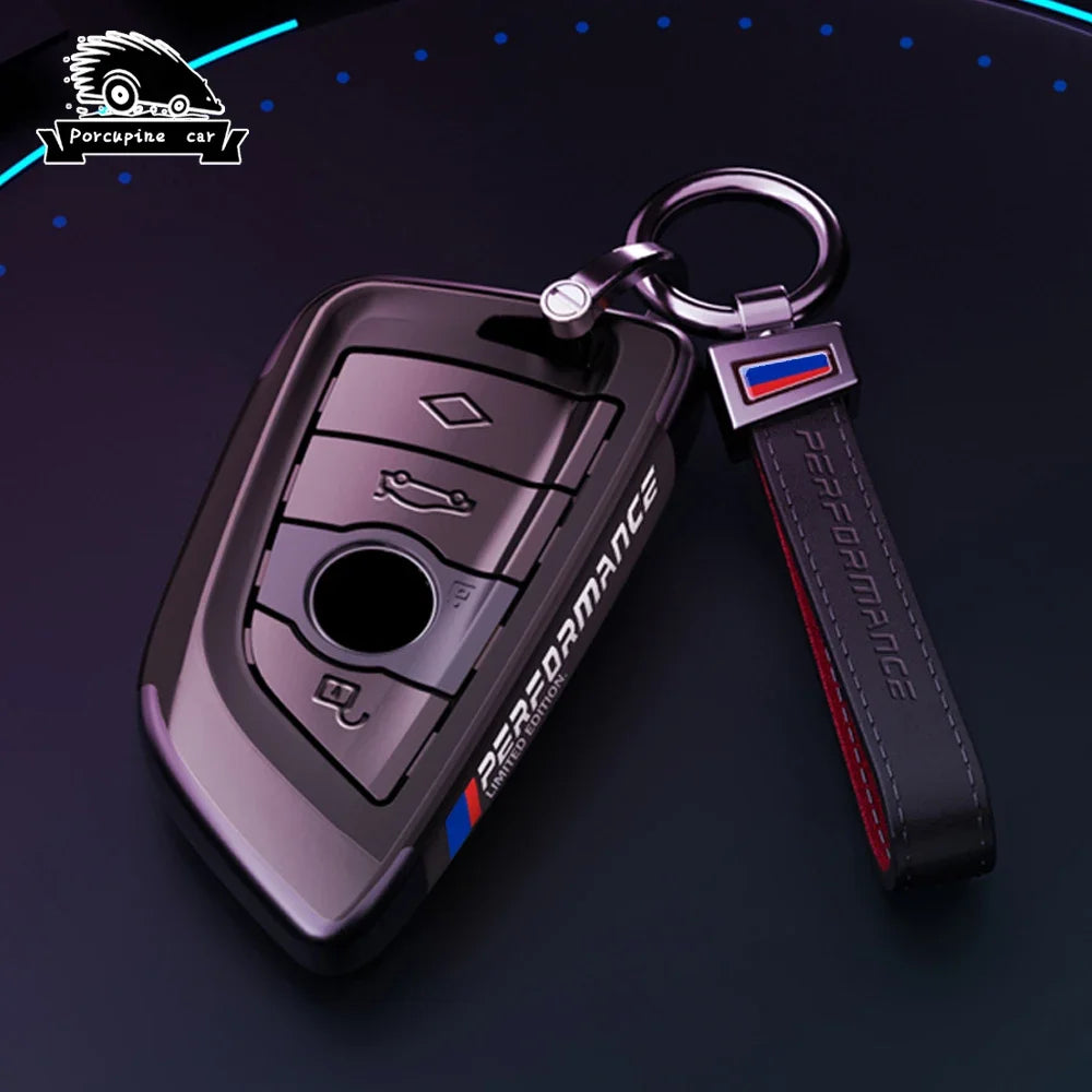 BMW Remote Key Fob Cover for Series 3/5/7, X1-X6: Metallic Hard Shell Protector