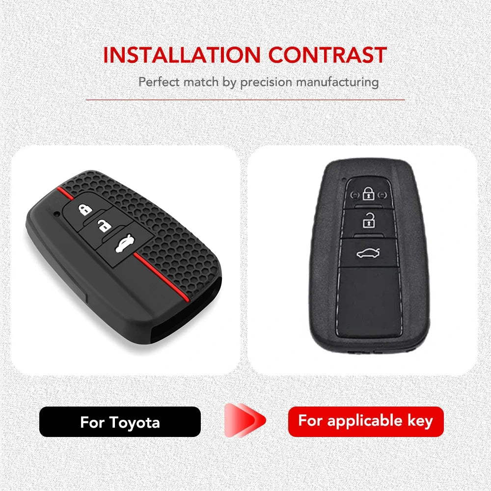 Toyota Remote Key Fob Cover for Camry, RAV4, Corolla: Soft Silica Gel Protector