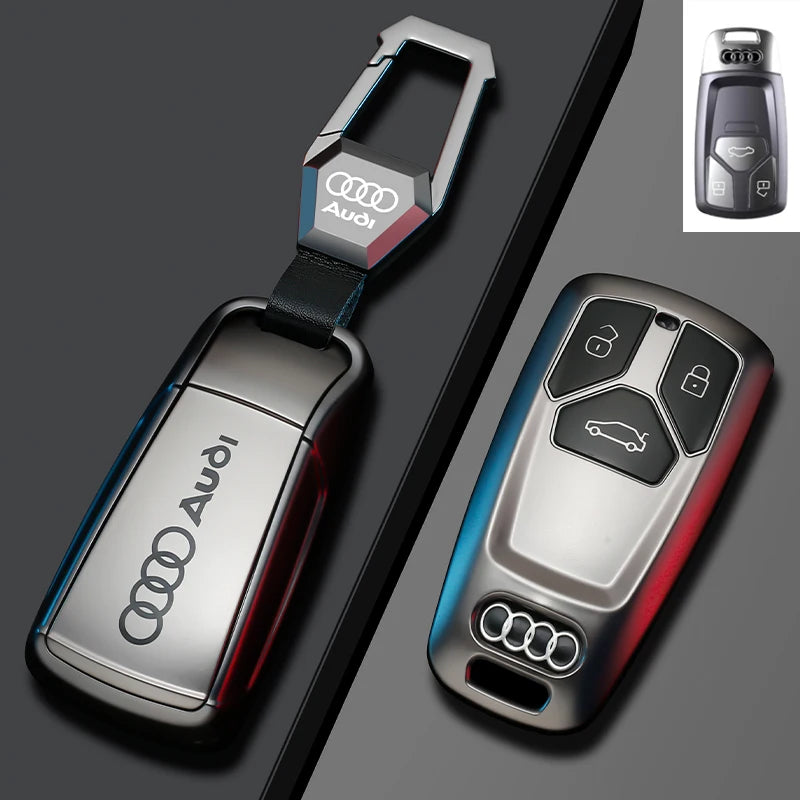 TPU Carbon Style Car Key Case Cover Fob Keychain for Audi A4 B9 A5 A6 8S 8W Q5 Q7 4M S4 S5 S7 TT TTS TFSI RS Protector Shell Fob